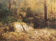 unknow artist Forest landscape with a deer Germany oil painting artist